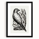 Modern Wall Art: Monochrome Bird Illustration – Minimalist Black & White Decor