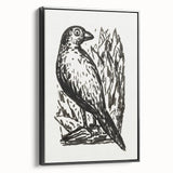 Modern Wall Art: Monochrome Bird Illustration – Minimalist Black & White Decor