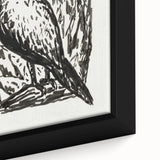 Modern Wall Art: Monochrome Bird Illustration – Minimalist Black & White Decor