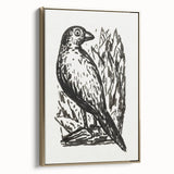 Modern Wall Art: Monochrome Bird Illustration – Minimalist Black & White Decor