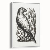 Modern Wall Art: Monochrome Bird Illustration – Minimalist Black & White Decor