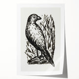 Modern Wall Art: Monochrome Bird Illustration – Minimalist Black & White Decor