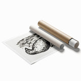 Modern Wall Art: Monochrome Bird Illustration – Minimalist Black & White Decor