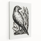 Modern Wall Art: Monochrome Bird Illustration – Minimalist Black & White Decor