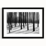 Blurred Winter Forest – Dynamic Black and White Motion Wall Art