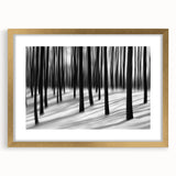 Blurred Winter Forest – Dynamic Black and White Motion Wall Art