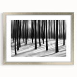 Blurred Winter Forest – Dynamic Black and White Motion Wall Art