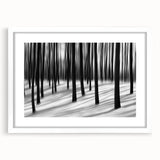Blurred Winter Forest – Dynamic Black and White Motion Wall Art