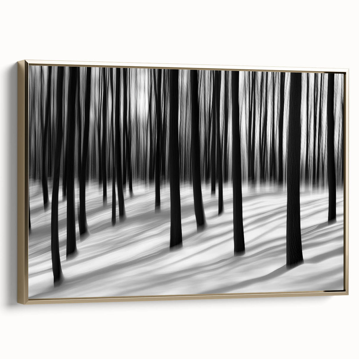 Blurred Winter Forest – Dynamic Black and White Motion Wall Art