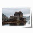 Vibrant rolled print showcasing a majestic castle landscape in rich colors, ideal for home decor, beautifully packaged in a protective cardboard tube.