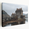 Stretched canvas artwork showcasing a breathtaking landscape with a majestic castle set against a vibrant sky, ideal for enhancing home decor and adding elegance.