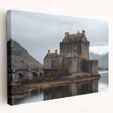 Stretched canvas artwork showcasing a breathtaking landscape with a majestic castle set against a vibrant sky, ideal for enhancing home decor and adding elegance.