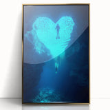 Framed acrylic artwork of a stunning cave landscape, showcasing rich gold accents and intricate details, perfect for enhancing home decor with a touch of elegance.