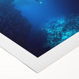 Rolled canvas showcasing a vibrant landscape design with intricate cave formations, elegantly wrapped in a protective cardboard tube for easy transport and display. Perfect for enhancing home decor with natural artistry.