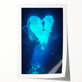 Stunning rolled print showcasing a serene landscape with intricate cave formations and vibrant colors, perfect for enhancing home decor and artistic spaces.