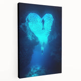 Stretched canvas artwork showcasing a stunning side view of colorful abstract landscapes and caves, ideal for enhancing modern home decor and artistic spaces.