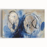 Abstract Office Wall Art - Navy Blue & Gold Corporate Canvas