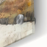 Close-up of abstract architecture wall art on acrylic glass, showcasing vibrant colors and intricate geometric designs, ideal for modern home decor.