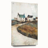 Abstract architectural wall art design displayed in acrylic glass, showcasing geometric shapes and vibrant colors, ideal for modern home decor.