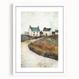 Abstract architecture wall art framed in white with a mat, showcasing geometric shapes and lines, perfect for modern home decor. Ideal for art enthusiasts.