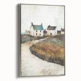 Framed abstract architectural wall art in silver, showcasing modern design elements and geometric shapes, perfect for contemporary home decor accents.