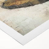 Abstract architectural wall art on rolled canvas, showcasing vibrant geometric patterns in shades of blue, gold, and white, ideal for modern home decor.