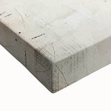 Close-up view of abstract architecture wall art on stretched canvas, showcasing intricate geometric patterns in vibrant colors, ideal for modern home decor.