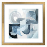 Abstract geometric frame in gold with a matte finish, showcased from the front, perfect for modern decor. Ideal for enhancing contemporary interior designs.