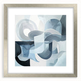 Abstract geometric frame in silver with a matte finish, showcasing modern design elements, perfect for contemporary decor. Ideal for stylish home or office spaces.