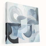 Abstract geometric stretched canvas art showcasing vibrant colors and dynamic shapes, ideal for modern decor. Perfect for adding a contemporary touch to any space.