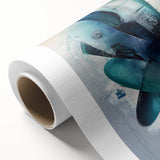 Abstract splatter artwork on rolled canvas showcasing vibrant colors and dynamic shapes, perfect for modern home decor; securely packaged in a protective tube.