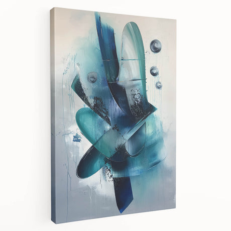 Abstract splatter art on a stretched canvas showcasing vibrant colors and dynamic patterns, ideal for modern home decor, enhancing any living space with creativity.