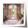 Extra large wall art featuring a French door design in muted gray tones on glossy photo paper, ideal for dining room decor.