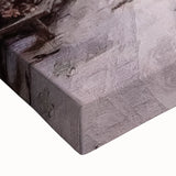 Large art of a black and white French door landscape painting on stretched canvas, suitable for bedroom wall decor.