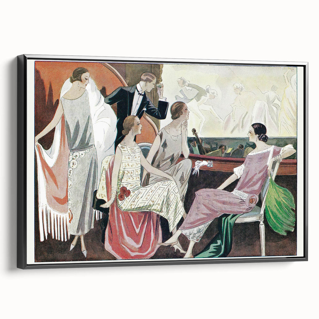 Elegant Art Deco Wall Art – 1920s Theater Scene with Glamorous Style
