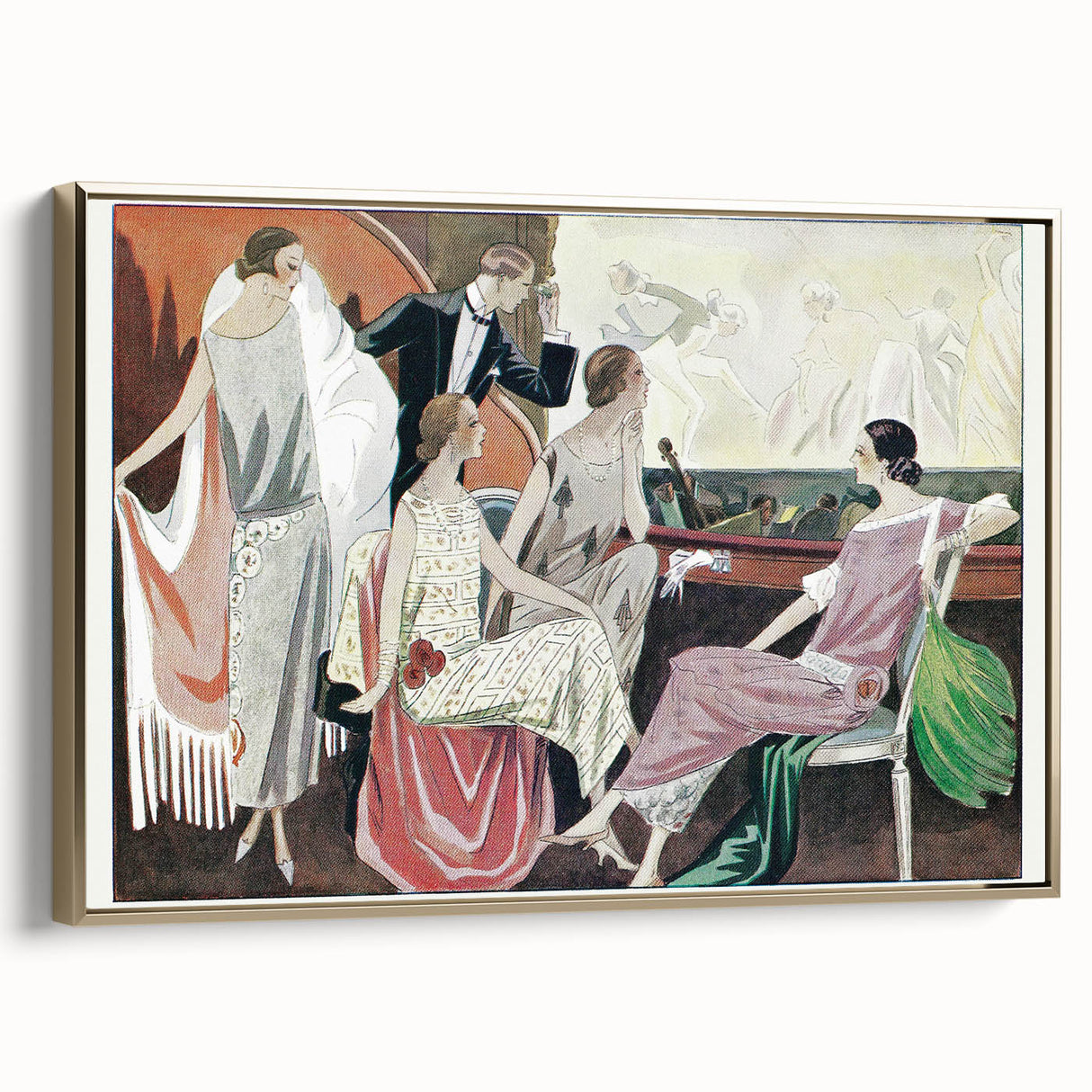 Elegant Art Deco Wall Art – 1920s Theater Scene with Glamorous Style