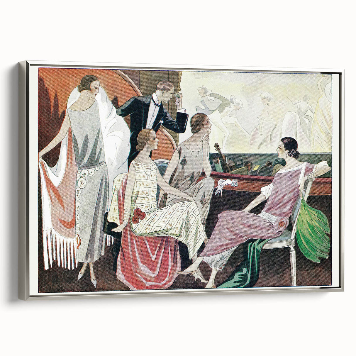Elegant Art Deco Wall Art – 1920s Theater Scene with Glamorous Style