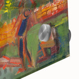 Expressionist Campfire Scene – Bold Abstract By the Campfire Wall Art