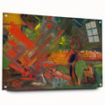 Expressionist Campfire Scene – Bold Abstract By the Campfire Wall Art