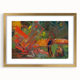 Expressionist Campfire Scene – Bold Abstract By the Campfire Wall Art