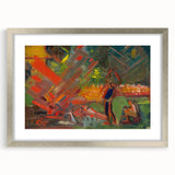 Expressionist Campfire Scene – Bold Abstract By the Campfire Wall Art