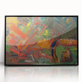 Expressionist Campfire Scene – Bold Abstract By the Campfire Wall Art