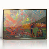 Expressionist Campfire Scene – Bold Abstract By the Campfire Wall Art