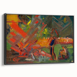 Expressionist Campfire Scene – Bold Abstract By the Campfire Wall Art