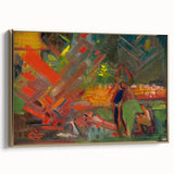 Expressionist Campfire Scene – Bold Abstract By the Campfire Wall Art