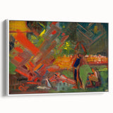 Expressionist Campfire Scene – Bold Abstract By the Campfire Wall Art