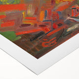 Expressionist Campfire Scene – Bold Abstract By the Campfire Wall Art