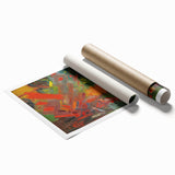 Expressionist Campfire Scene – Bold Abstract By the Campfire Wall Art