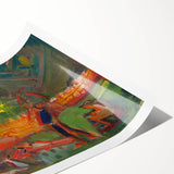 Expressionist Campfire Scene – Bold Abstract By the Campfire Wall Art