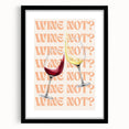 Extra large colorful art print depicting abstract, textured food and drinks on a black framed canvas.